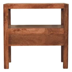Artisan Furniture Bois massif The Caldera table de chevet, 1 tiroir, 1 étagère, marron