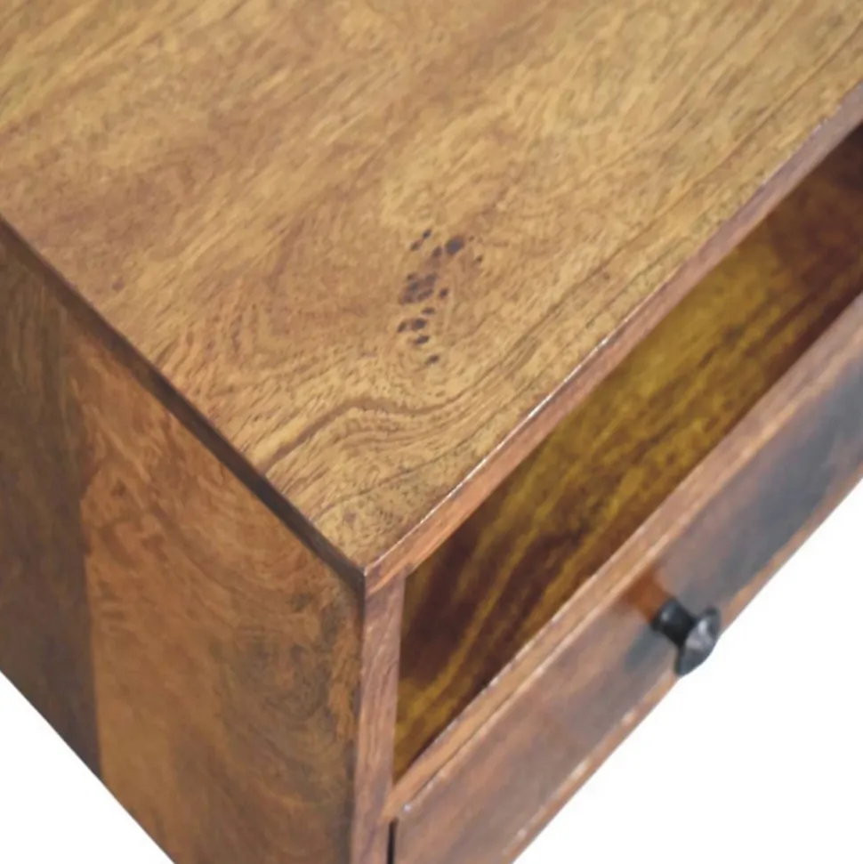 Artisan Furniture Bois massif Solis 1 tiroir châtaignier table de chevet à fixation murale