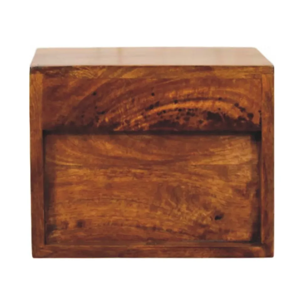 Artisan Furniture Bois massif Solis 1 tiroir châtaignier table de chevet à fixation murale