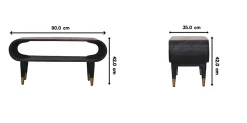 Artisan Furniture Bois massif courbé Edge Media avec détails en laiton, 1 niche ouverte, marron foncé