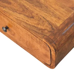 Artisan Furniture Bois massif Avora châtaignier 1 tiroir table de chevet à fixation murale, marron foncé