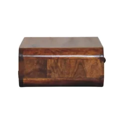 Artisan Furniture Bois massif Avora châtaignier 1 tiroir table de chevet à fixation murale, marron foncé