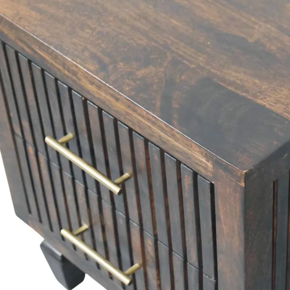 Artisan Furniture Bois massif Belmont 2 tiroir table de chevet, marron