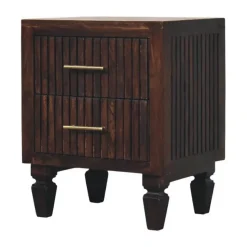 Artisan Furniture Bois massif Belmont 2 tiroir table de chevet, marron