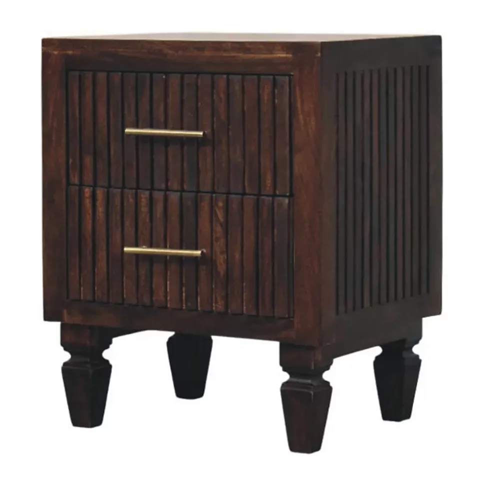 Artisan Furniture Bois massif Belmont 2 tiroir table de chevet, marron