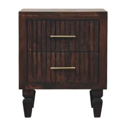 Artisan Furniture Bois massif Belmont 2 tiroir table de chevet, marron