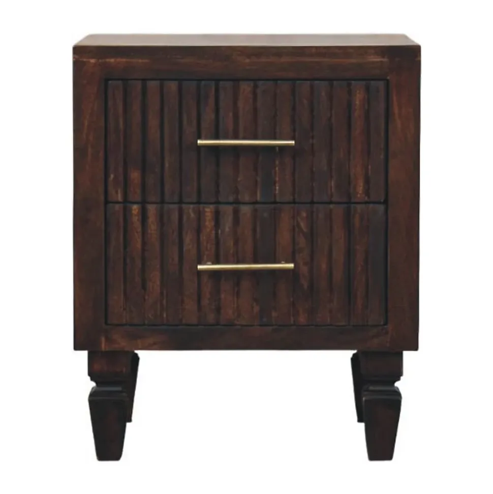 Artisan Furniture Bois massif Belmont 2 tiroir table de chevet, marron