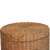 Artisan Furniture Bois massif Regency rond tressé tabouret, beige
