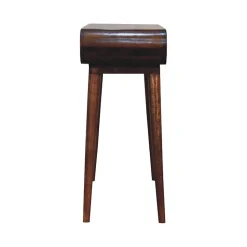 Artisan Furniture Bois massif Amaya Nordic Style console, niche ouverte, marron foncé