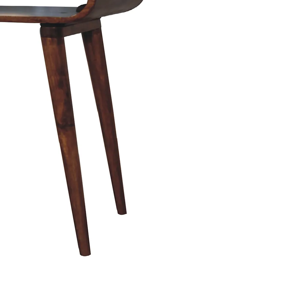 Artisan Furniture Bois massif Amaya Nordic Style console, niche ouverte, marron foncé