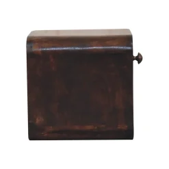 Artisan Furniture Bois massif Mini courbé noyer de Californie table de chevet à fixation murale avec niche ouverte, 1 tiroir