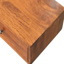 Artisan Furniture Bois massif Lunar 2 tiroir châtaignier console murale, marron