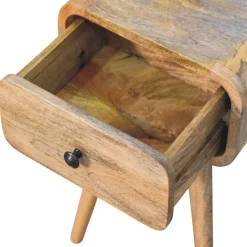 Artisan Furniture Bois massif Avora Mini effet chêne table de chevet avec 1 tiroir, marron