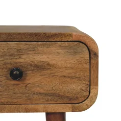 Artisan Furniture Bois massif Avora Mini effet chêne table de chevet avec 1 tiroir, marron