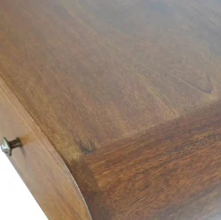 Artisan Furniture Bois massif Floating châtaignier London Console, 2 tiroirs, marron foncé