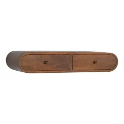 Artisan Furniture Bois massif Floating châtaignier London Console, 2 tiroirs, marron foncé