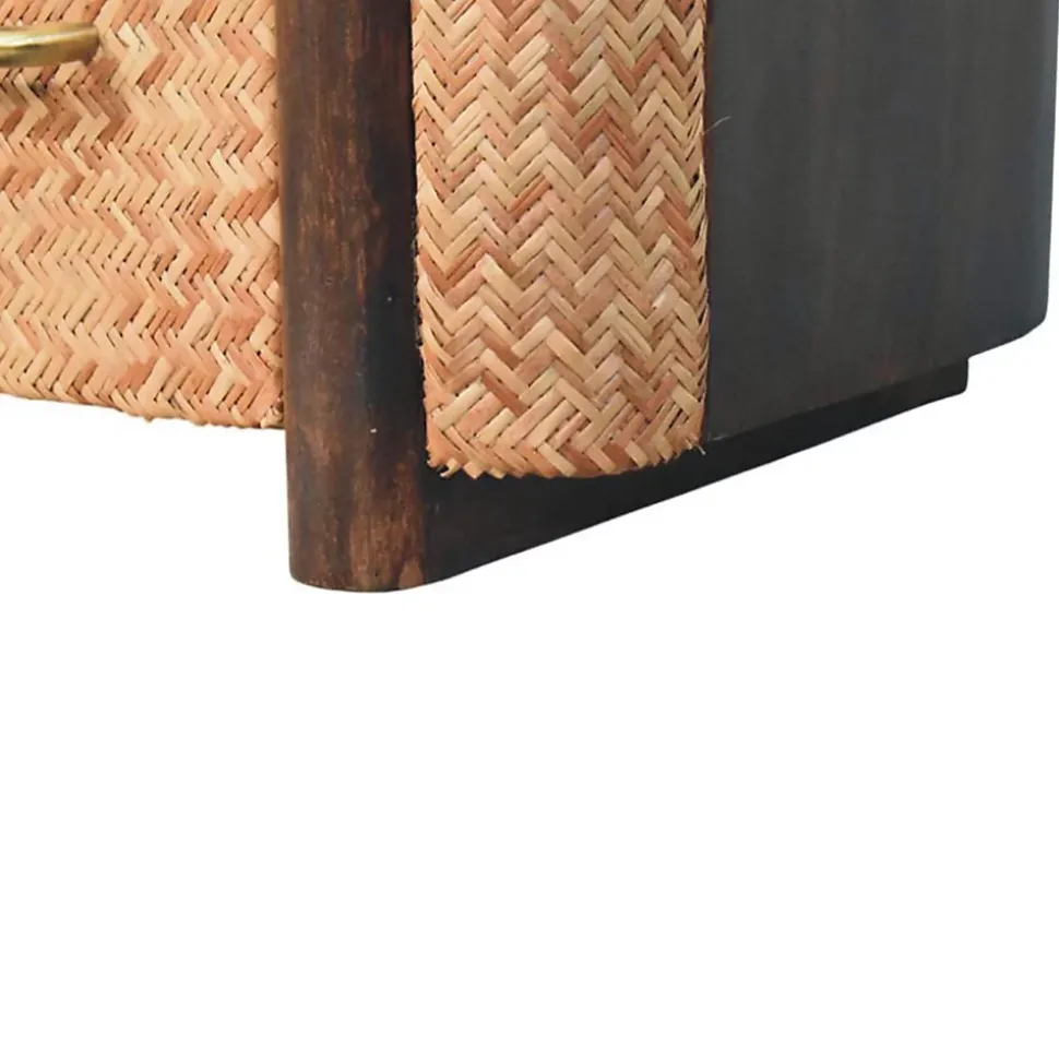 Artisan Furniture Bois massif Havana façade en cannage Drawers, 2 tiroirs, marron foncé