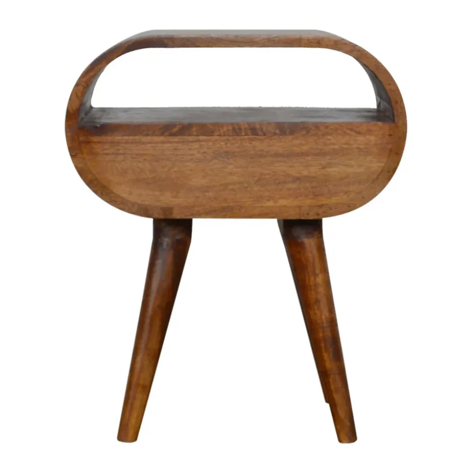 Artisan Furniture Bois massif châtaignier 1 tiroir table de chevet, 1 étagère, marron