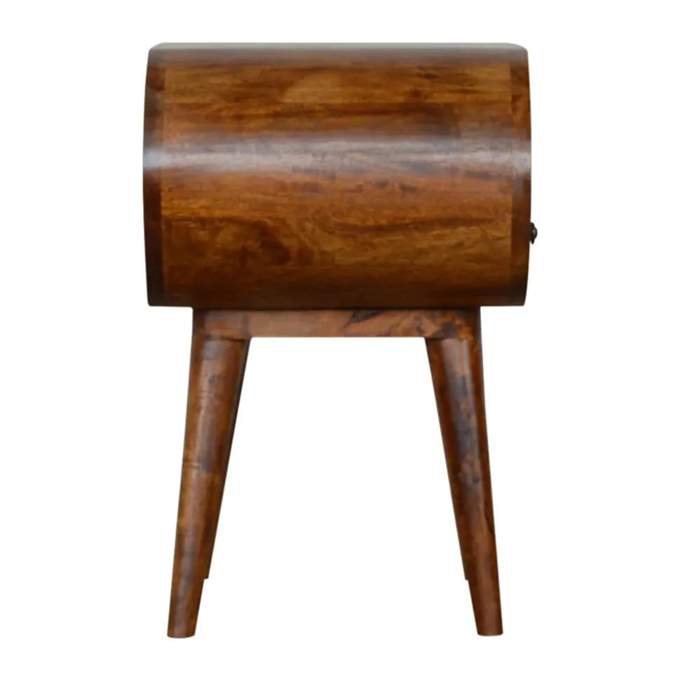 Artisan Furniture Bois massif châtaignier 1 tiroir table de chevet, 1 étagère, marron