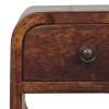 Artisan Furniture Bois massif Extra Mini châtaignier Curve Lower table de chevet, 1 tiroir, 1 étagère, marron