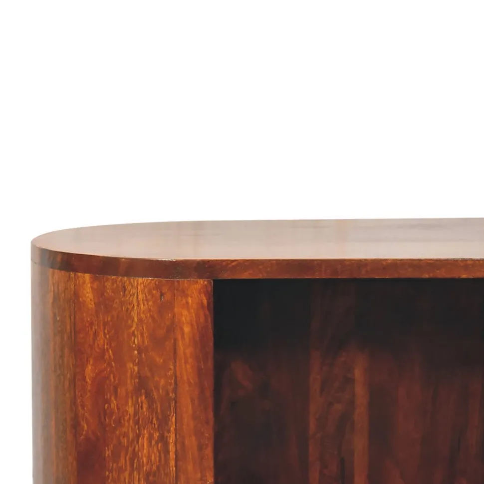 Artisan Furniture Bois massif T-bar Cortez châtaignier niche ouverte meuble, 1 tiroir, 1 étagère, marron
