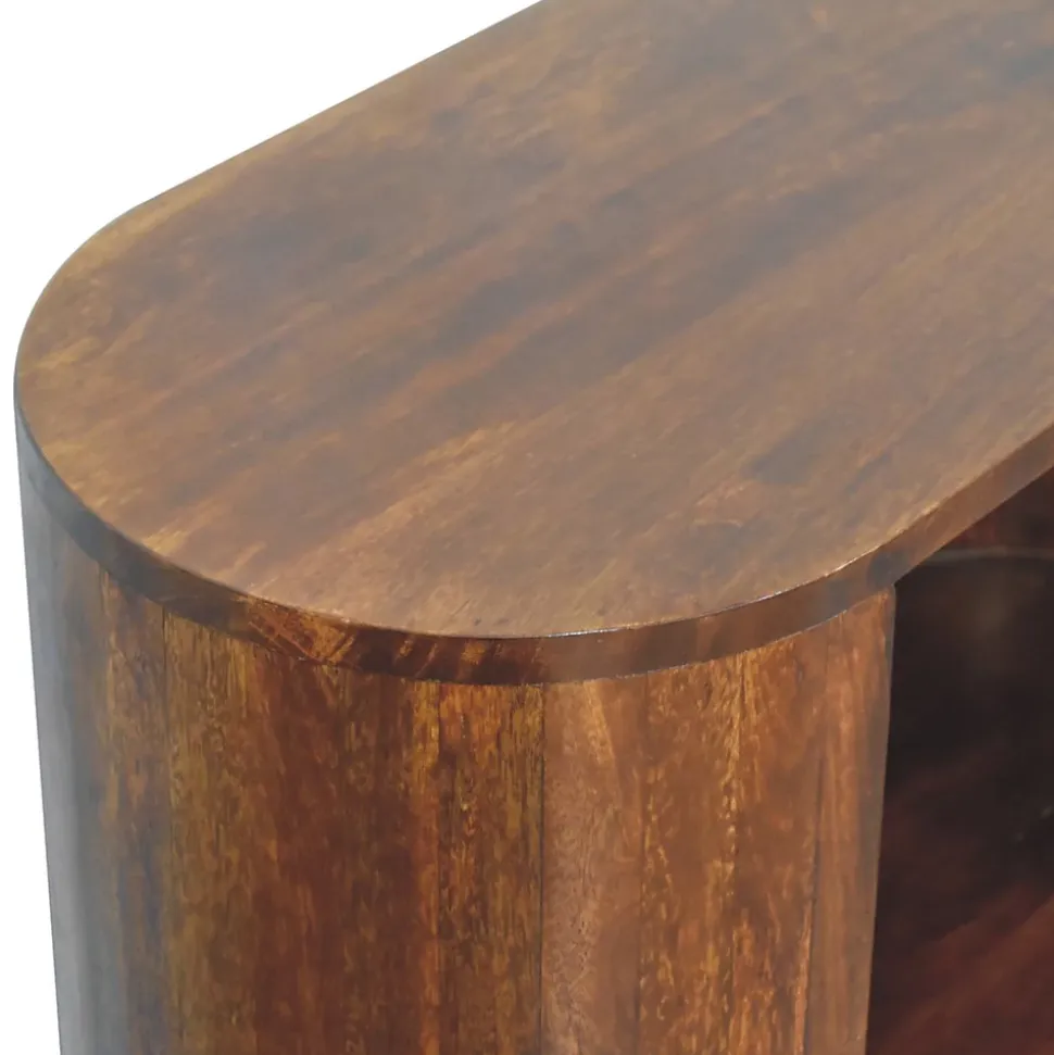 Artisan Furniture Bois massif T-bar Cortez châtaignier niche ouverte meuble, 1 tiroir, 1 étagère, marron