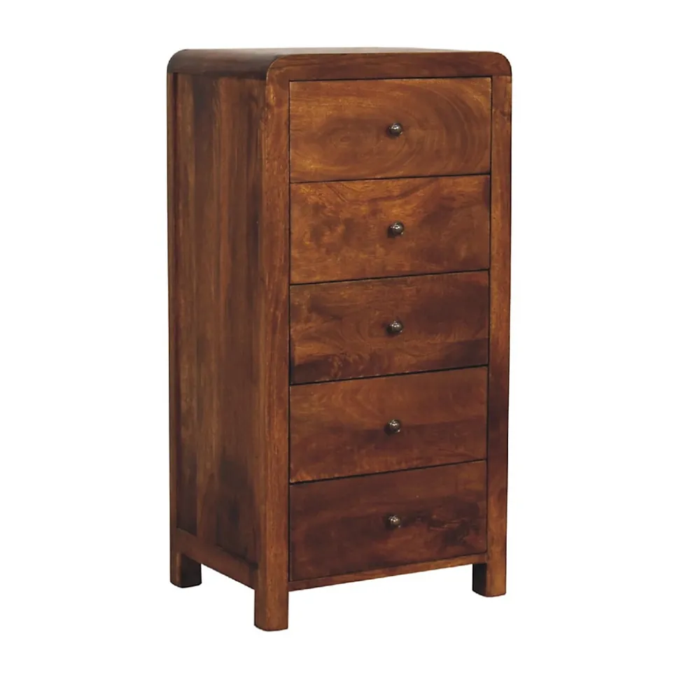 Artisan Furniture Bois massif Aspen chiffonnier, 5 tiroirs, marron