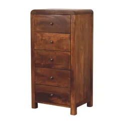 Artisan Furniture Bois massif Aspen chiffonnier, 5 tiroirs, marron
