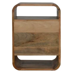 Artisan Furniture Bois massif London table de chevet avec 2 tiroirs, 2 étagères, beige