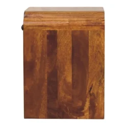 Artisan Furniture Bois massif Newton Mini châtaignier table de chevet avec a drawer et ouvert étagère, marron foncé