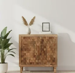 Artisan Furniture Bois massif Marbella meuble, Doors, 2 étagères, marron