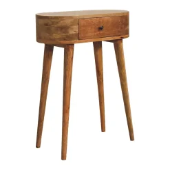 Artisan Furniture Bois massif Mini Albion effet chêne Console, 1 tiroir, beige