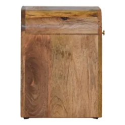 Artisan Furniture Bois massif Mini Darcy effet chêne table de chevet avec courbé Edges, 1 tiroir, marron