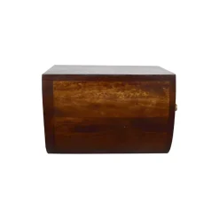 Artisan Furniture Table de chevet flottante en bois massif de châtaignier, 1 tiroir, brun foncé