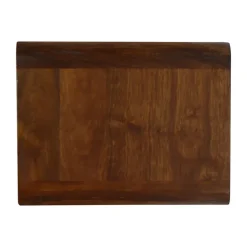 Artisan Furniture Table de chevet flottante en bois massif courbé, 2 tiroirs, marron foncé