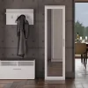 ATARA - Armoire entrée avec grand miroir - 180x50x35 cm - Deux étagères + porte-cintres