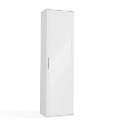 ATARA - Armoire entrée avec grand miroir - 180x50x35 cm - Deux étagères + porte-cintres