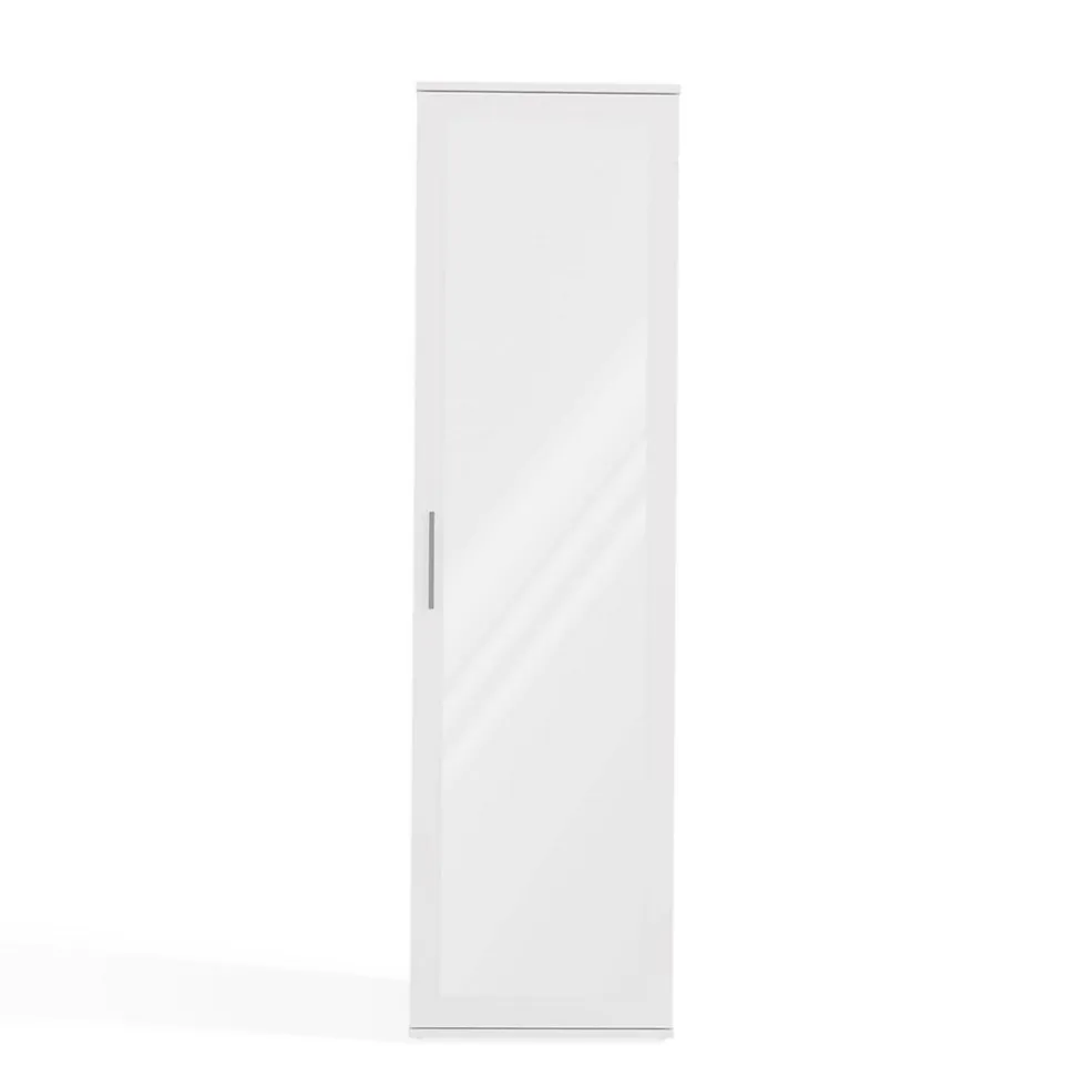 ATARA - Armoire entrée avec grand miroir - 180x50x35 cm - Deux étagères + porte-cintres