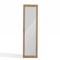 ATARA - Armoire entrée avec grand miroir - 180x50x35 cm - Deux étagères + porte-cintres à intérieur