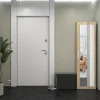 ATARA - Armoire entrée avec grand miroir - 180x50x35 cm - Deux étagères + porte-cintres