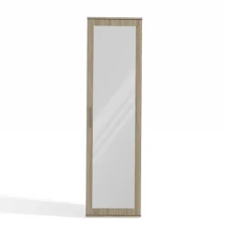 ATARA - Armoire entrée avec grand miroir - 180x50x35 cm - Deux étagères + porte-cintres