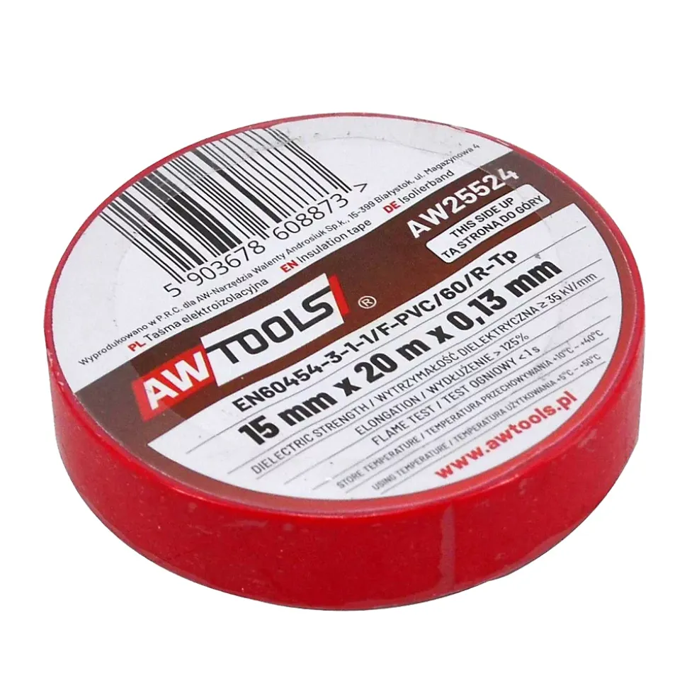 AW Tools - Ruban Rouge (20 m x 19 mm)