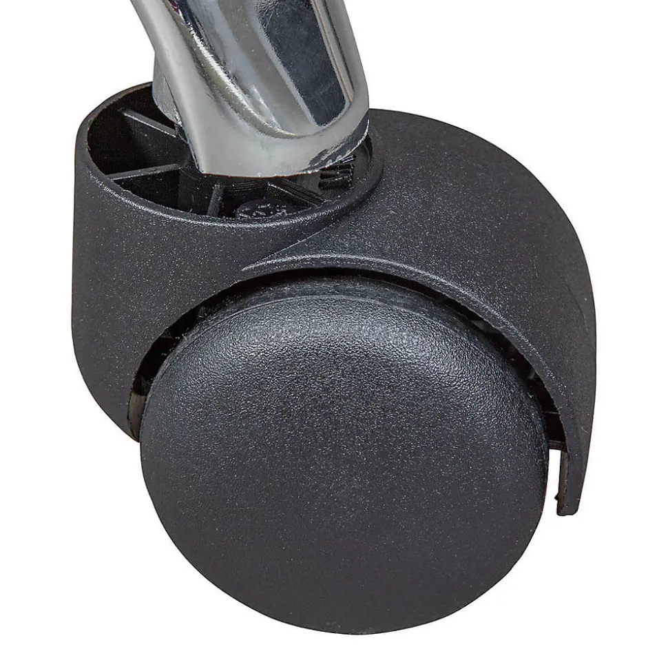 AZURE - Tabouret Pivotant sur Roulettes Simili Noir