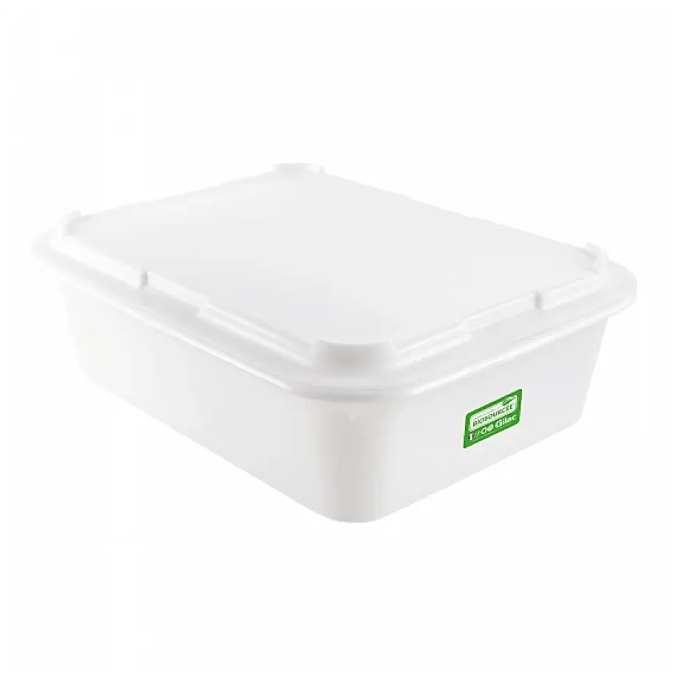 Bac à diviseuse biosourcé rectangulaire 20 L - blanc