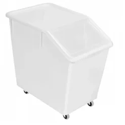 Bac à ingrédients 80 L + 4 roues + couvercle transparent - chape inox