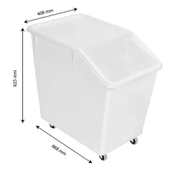 Bac à ingrédients 80 L + 4 roues + couvercle transparent - chape inox