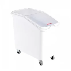 Bac à ingrédients 100 L + couvercle + 4 roues - chape inox