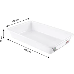 Bac alimentaire plat traçabilité HACCP 5 litres - Blanc