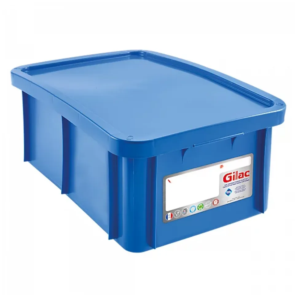 Bac alimentaire renforcé avec couvercle 35 L Gilactiv