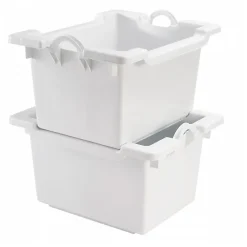 Bac comporte empilable emboîtable 60 L - blanc
